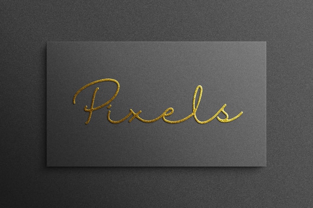 Luxury logo mockup on black paper