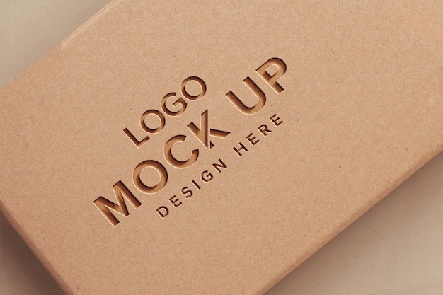 Luxury logo mockup on brown paper card