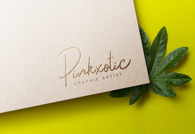 Luxury logo mockup on white craft paper - PSD Template by Mithun