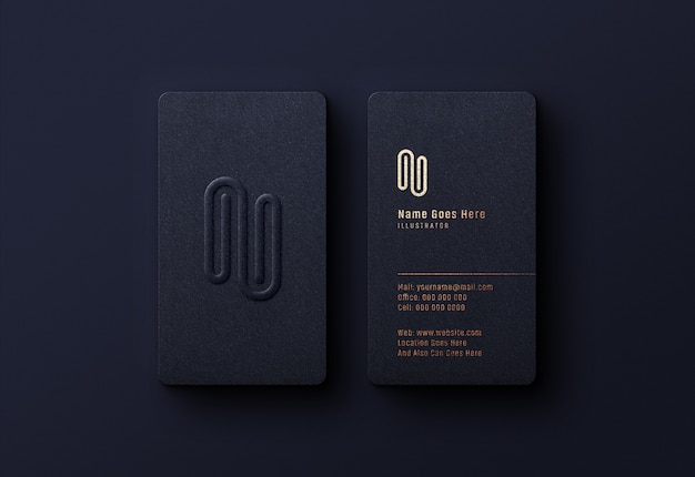 Luxury logo mockup on dark business card