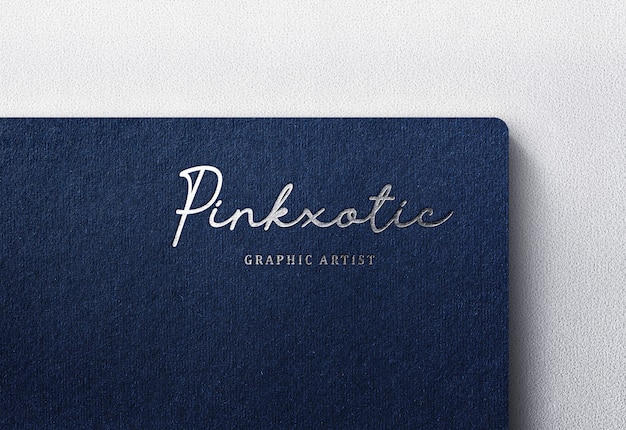 PSD luxury logo mockup on dark craft paper