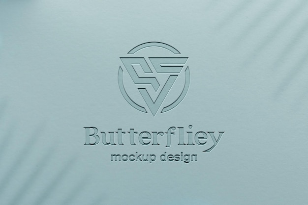 Luxury logo mockup design on debossed effect