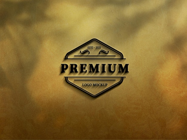 PSD luxury logo mockup front view