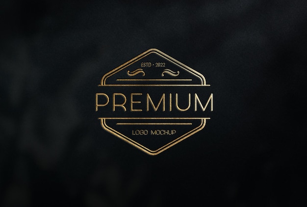 Luxury logo mockup front view