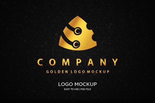 PSD luxury logo mockup gold black paper