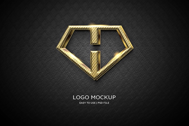 Luxury logo mockup gold