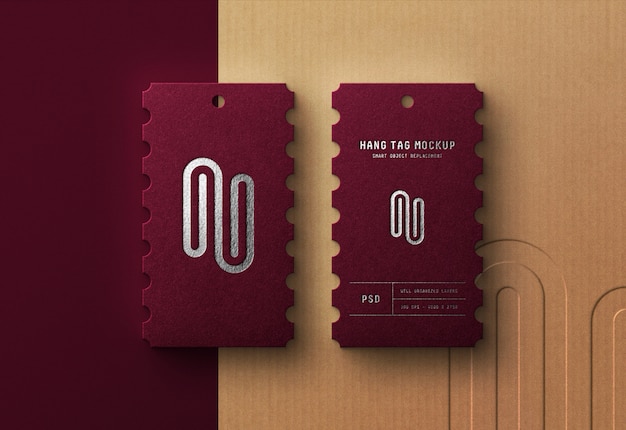 Luxury logo mockup on hang tag