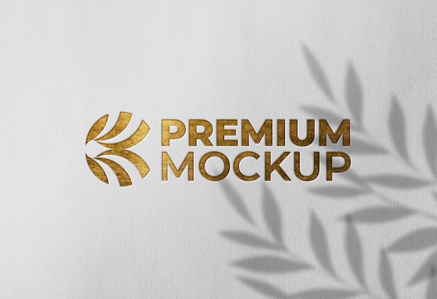 PSD luxury logo mockup on paper with shadows