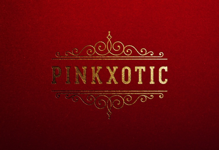 PSD luxury logo mockup on red paper