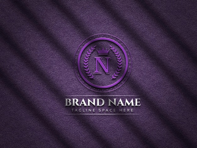 Luxury logo mockup on texture background