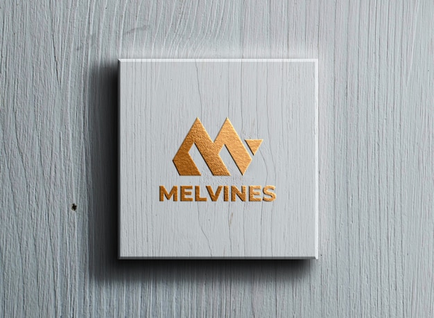 Luxury logo mockup on white box