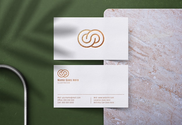 Luxury logo mockup on white business card