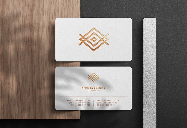 Luxury logo mockup on white business card