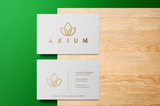 Luxury logo mockup on white business card