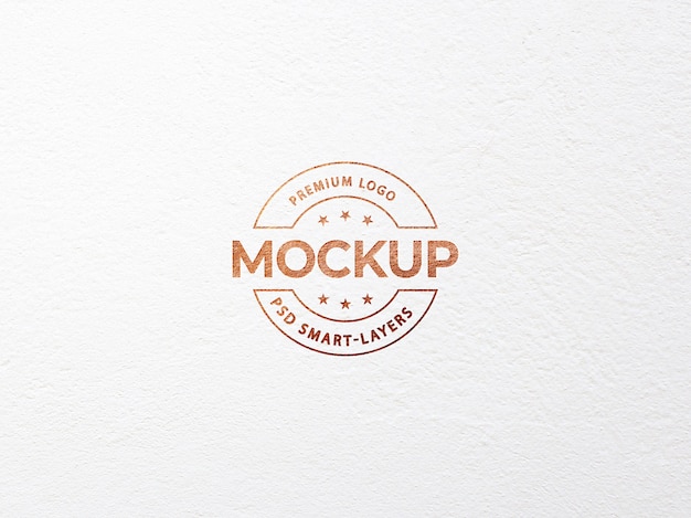 Luxury logo mockup on white craft paper