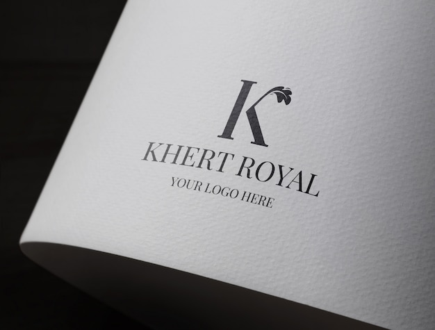 PSD luxury logo mockup in white craft paper