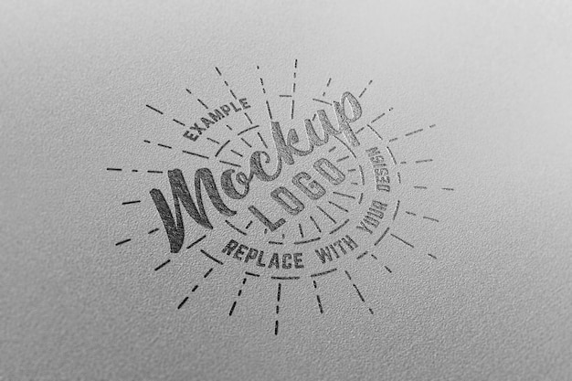 PSD luxury logo mockup on white craft paper