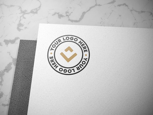 Luxury logo stamp on paper mockup