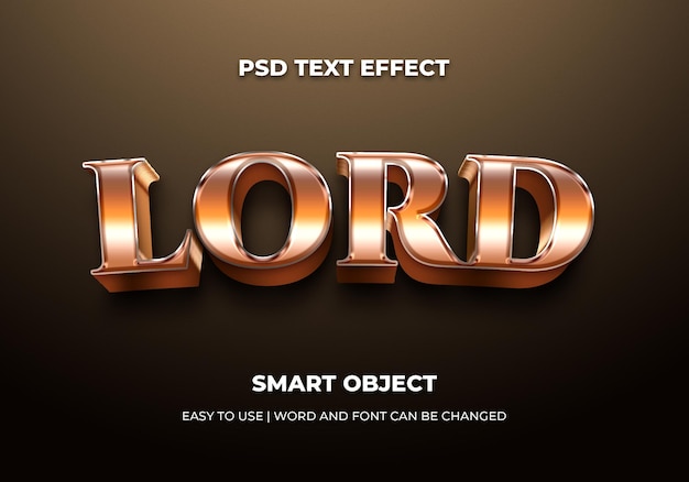 Luxury lord 3d editable text effect style