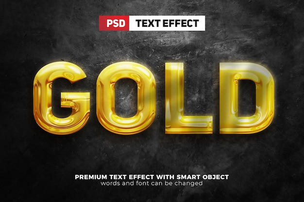 Luxury luquid Gold 3d editable text effect mock up