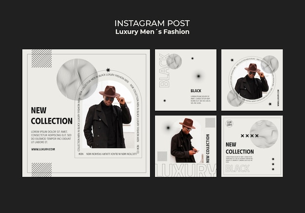 PSD luxury men's fashion  instagram posts