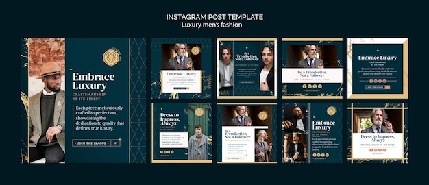 PSD post instagram di moda maschile di lusso