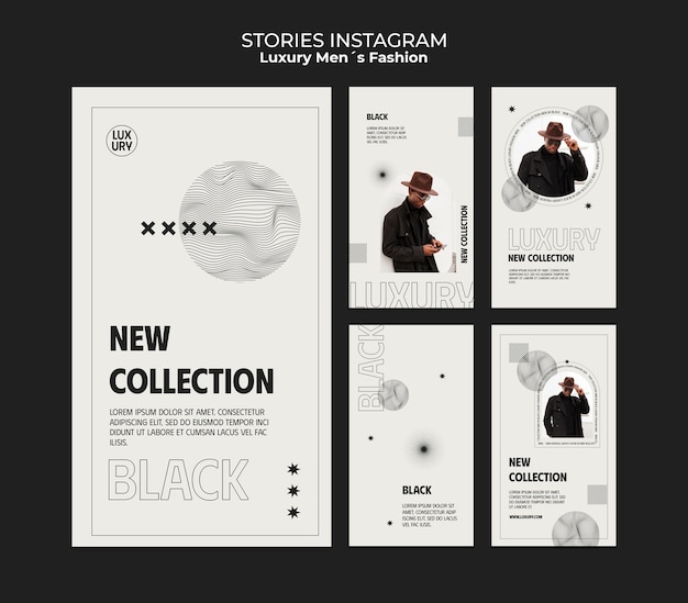 PSD storie instagram di moda maschile di lusso