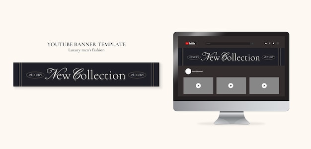 PSD luxury men's fashion youtube banner template