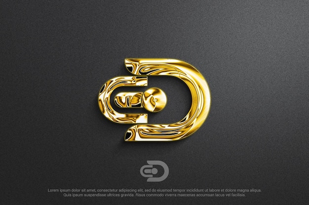 PSD effetto mockup logo oro metallizzato di lusso