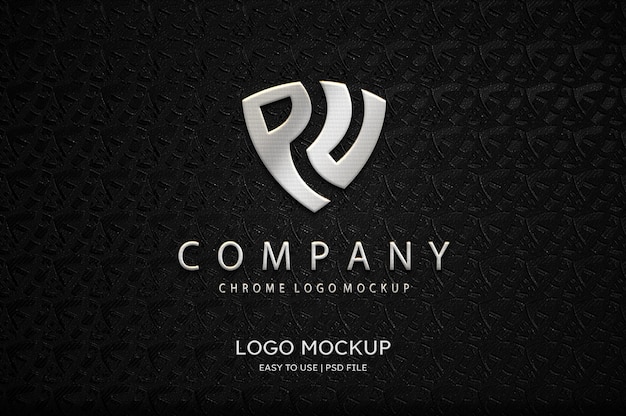 PSD luxury metallic logo mockup