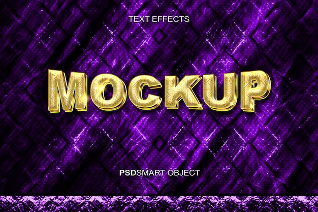 PSD luxury mockup gold 3d text style mockup