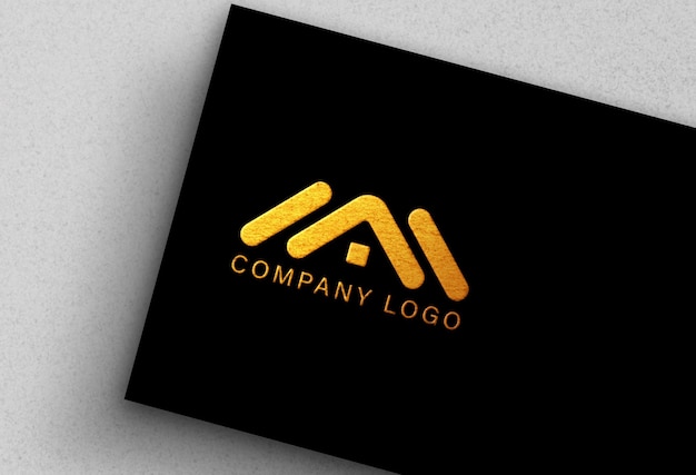 luxury mockup on paper with golden color logo