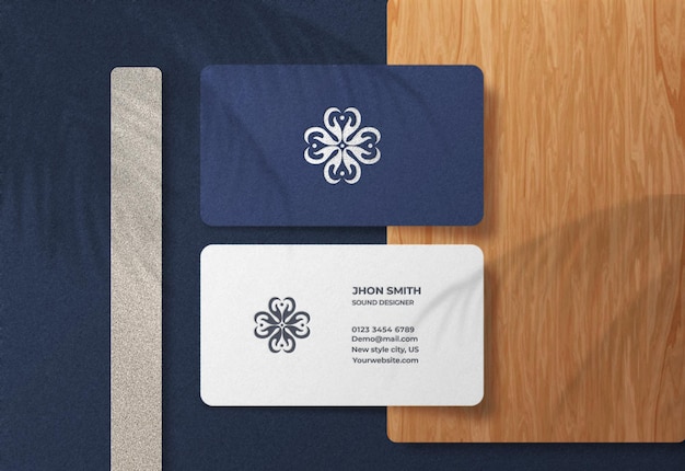 Luxury and modern business card logo mockup with embossed effect