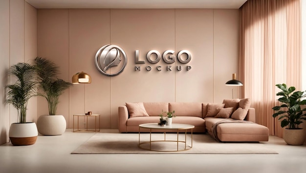 PSD mockup di logo moderno cromato di lusso