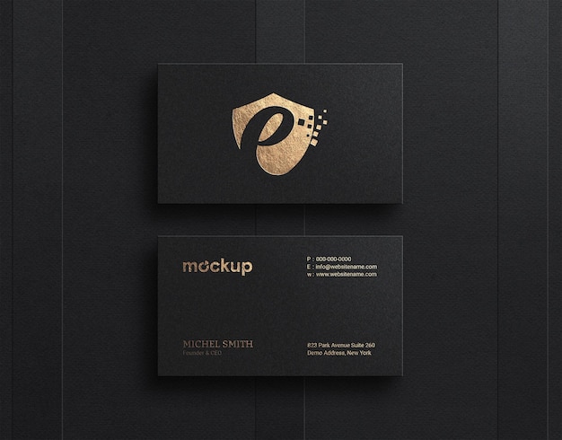 PSD luxury and modern gold foil business card mockup