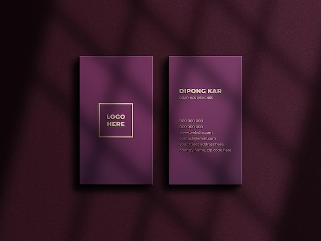 Luxury and modern logo mockup on vertical business card