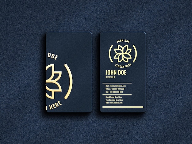 PSD luxury and modern logo mockup on vertical business card