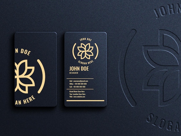 PSD luxury and modern logo mockup on vertical business card