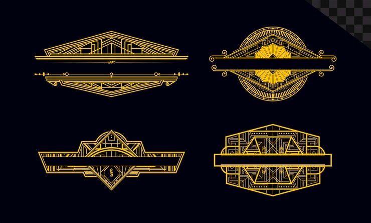 PSD luxury ornamental design collection on transparent background
