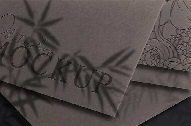 PSD luxury paper embossed mockup