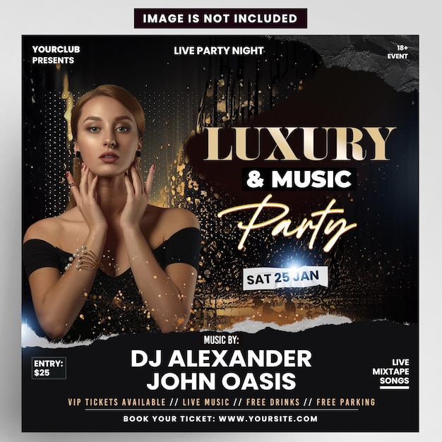 PSD luxury party flyer design event instagram