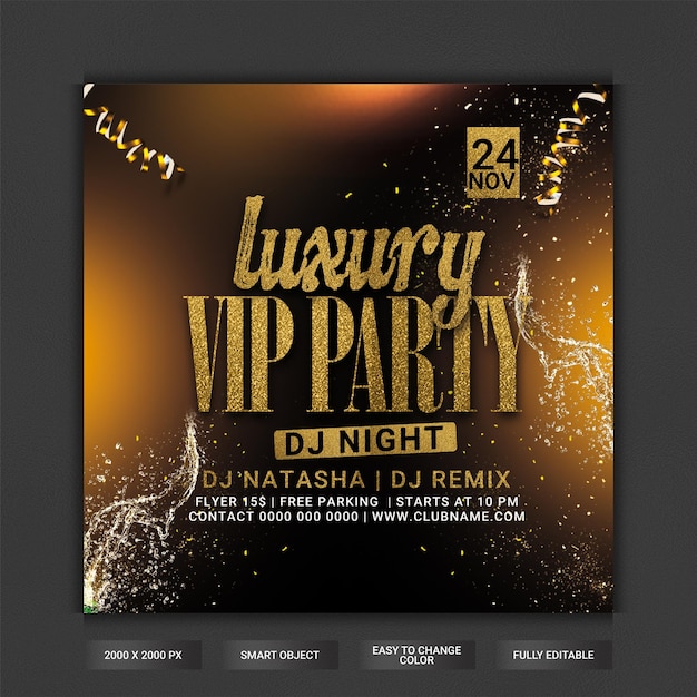 PSD luxury party flyer template