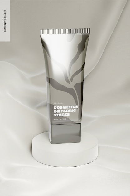 Luxury Plastic Cream Tube Mockup, Front View