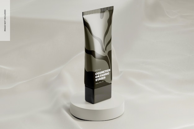 Luxury Plastic Cream Tube Mockup, Left View