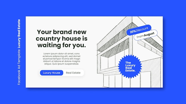 PSD 高級不動産のfacebookテンプレート