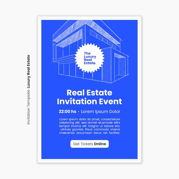 Luxury real estate invitation template