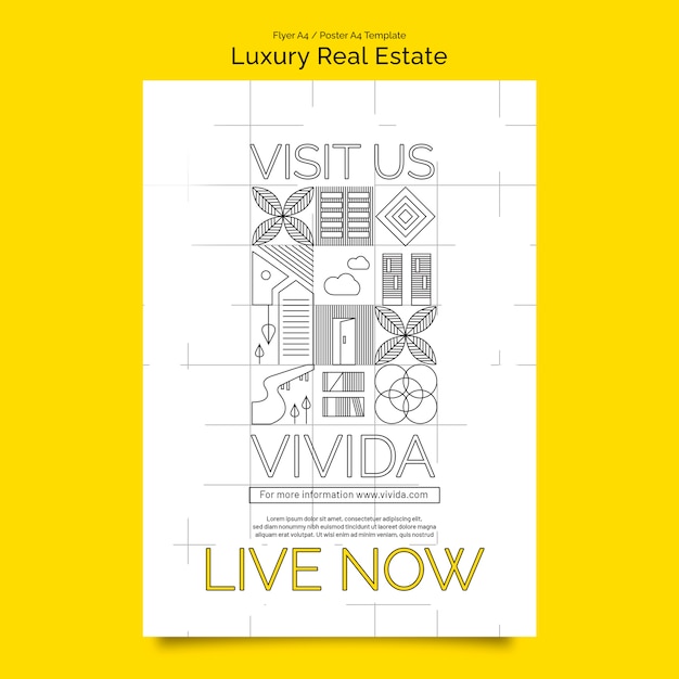 PSD luxury real estate poster template