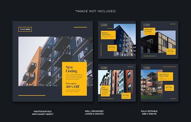 Luxury real estate social media post template