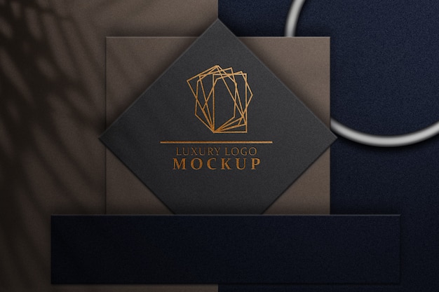 PSD mockup di logo 3d realistico di lusso