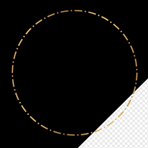 luxury realistic geometric circle frame on the transparent background gold round line element